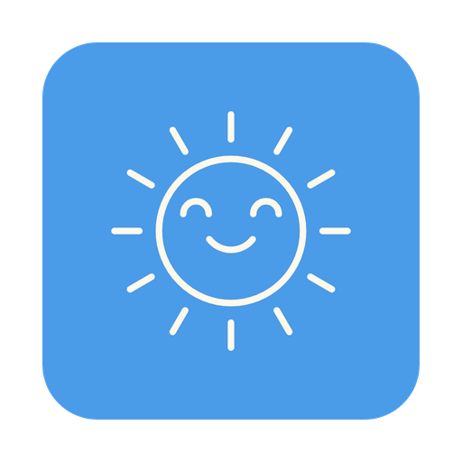 The gmclip app icon: a smiling sun